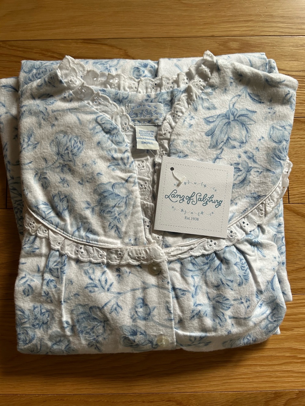 Land of Salzburg Floral Cotton Flannel Nightgown